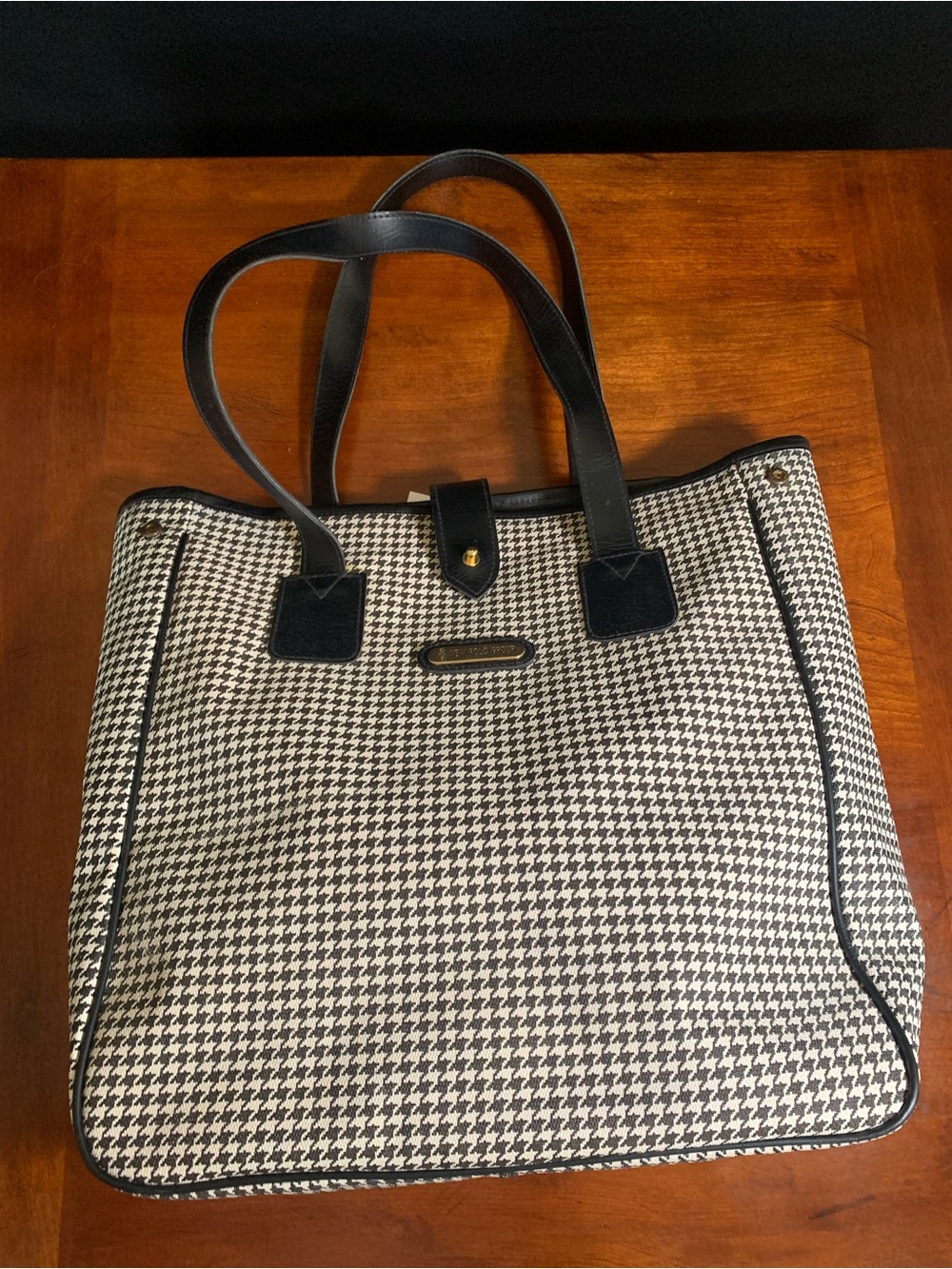 Vintage VTG Ralph Lauren Houndstooth Tote Bag Women’s Original Tags Included